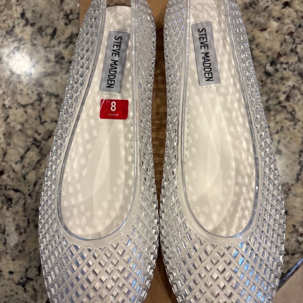 Steve Madden Women's Clear Mesh Flats